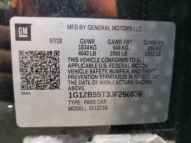 Photo 11 VIN: 1G1ZB5ST3JF266836 - CHEVROLET MALIBU LS 