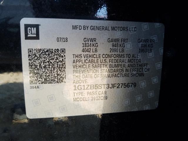 Photo 9 VIN: 1G1ZB5ST3JF275679 - CHEVROLET MALIBU LS 