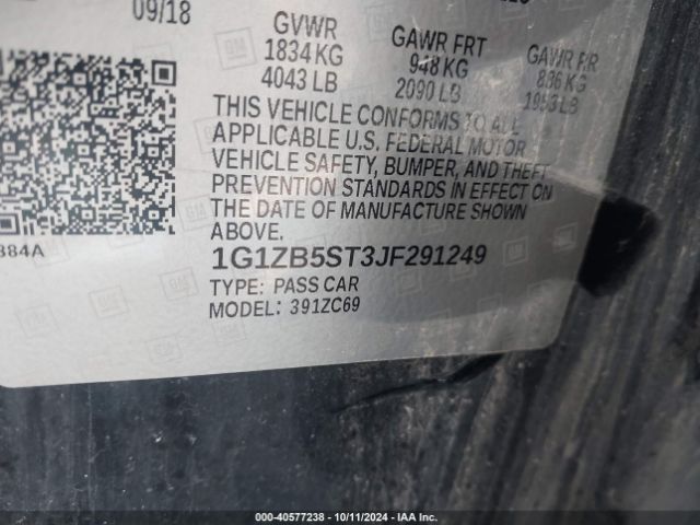 Photo 8 VIN: 1G1ZB5ST3JF291249 - CHEVROLET MALIBU 