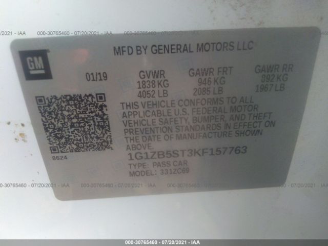 Photo 8 VIN: 1G1ZB5ST3KF157763 - CHEVROLET MALIBU 