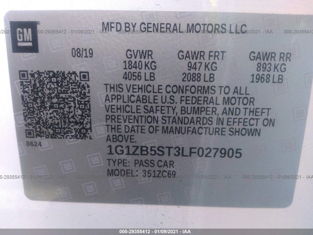 Photo 8 VIN: 1G1ZB5ST3LF027905 - CHEVROLET MALIBU 