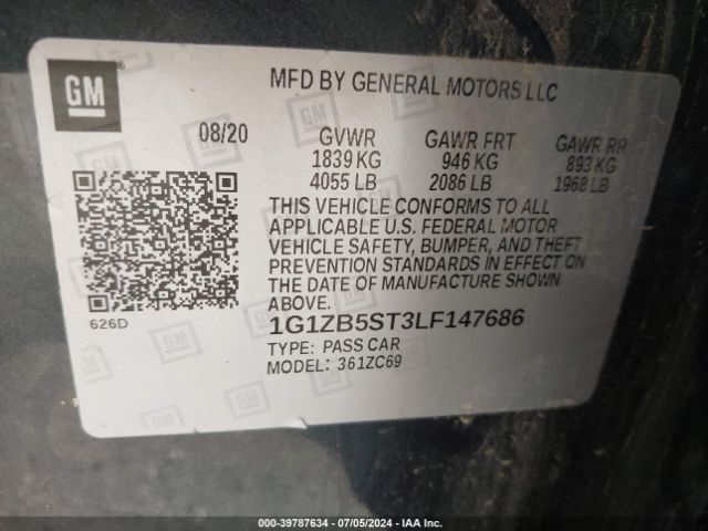 Photo 8 VIN: 1G1ZB5ST3LF147686 - CHEVROLET MALIBU 