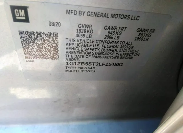 Photo 8 VIN: 1G1ZB5ST3LF154881 - CHEVROLET MALIBU 