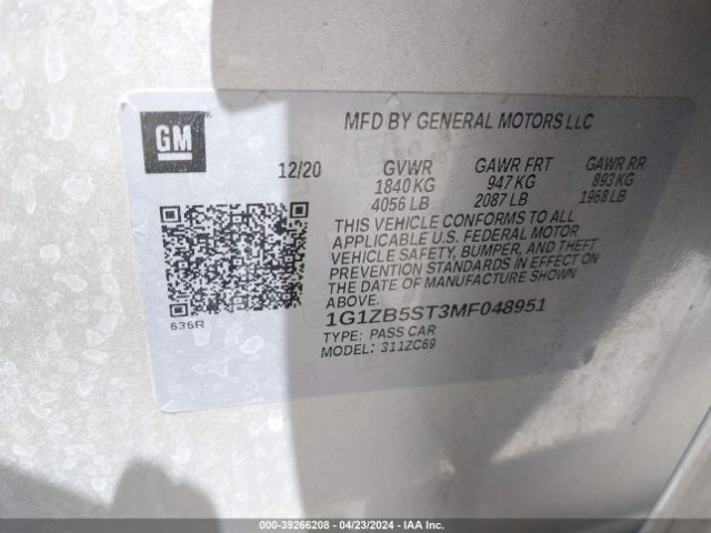 Photo 8 VIN: 1G1ZB5ST3MF048951 - CHEVROLET MALIBU 