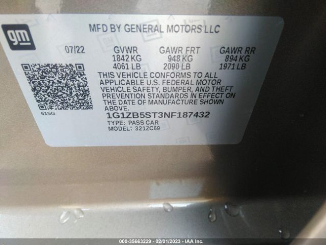 Photo 8 VIN: 1G1ZB5ST3NF187432 - CHEVROLET MALIBU 