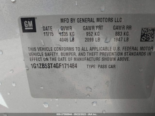 Photo 8 VIN: 1G1ZB5ST4GF171484 - CHEVROLET MALIBU 