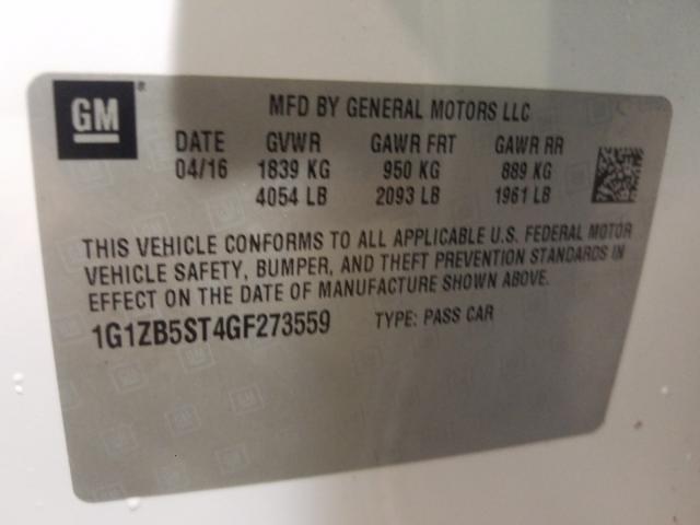 Photo 9 VIN: 1G1ZB5ST4GF273559 - CHEVROLET MALIBU LS 