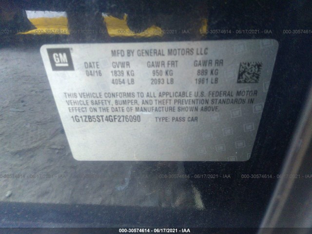 Photo 8 VIN: 1G1ZB5ST4GF276090 - CHEVROLET MALIBU 