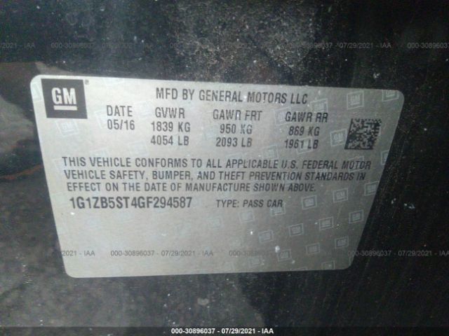 Photo 8 VIN: 1G1ZB5ST4GF294587 - CHEVROLET MALIBU 