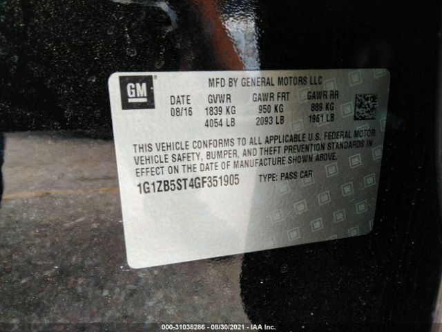 Photo 8 VIN: 1G1ZB5ST4GF351905 - CHEVROLET MALIBU 