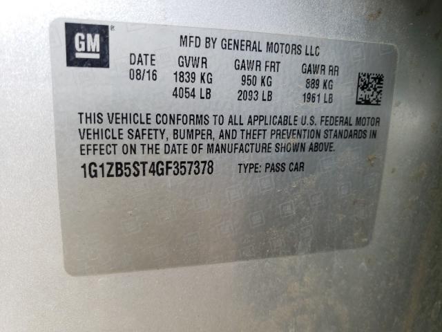 Photo 9 VIN: 1G1ZB5ST4GF357378 - CHEVROLET MALIBU LS 