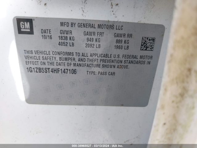 Photo 8 VIN: 1G1ZB5ST4HF147106 - CHEVROLET MALIBU 