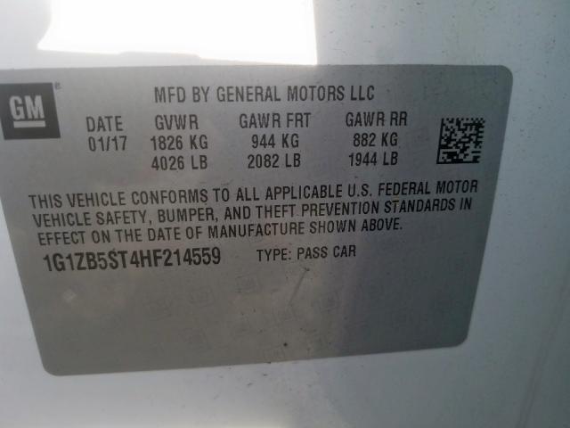 Photo 9 VIN: 1G1ZB5ST4HF214559 - CHEVROLET MALIBU LS 