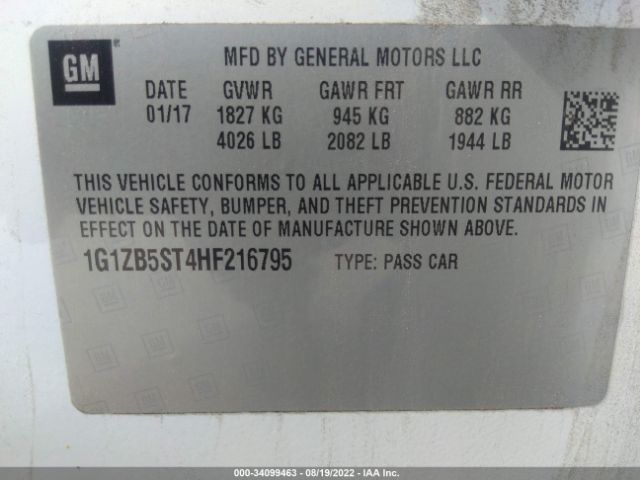 Photo 8 VIN: 1G1ZB5ST4HF216795 - CHEVROLET MALIBU 