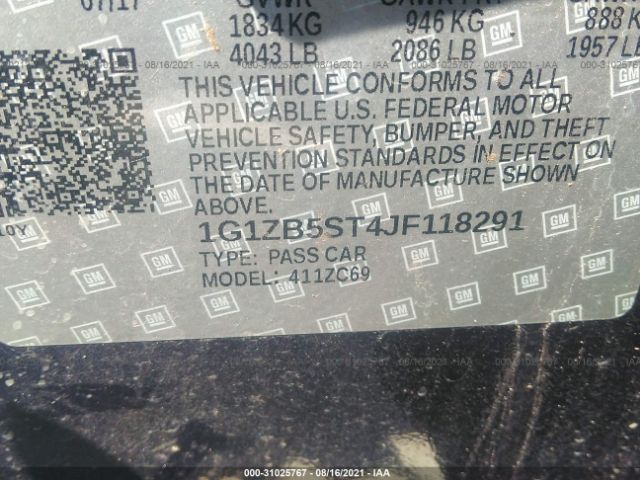 Photo 8 VIN: 1G1ZB5ST4JF118291 - CHEVROLET MALIBU 