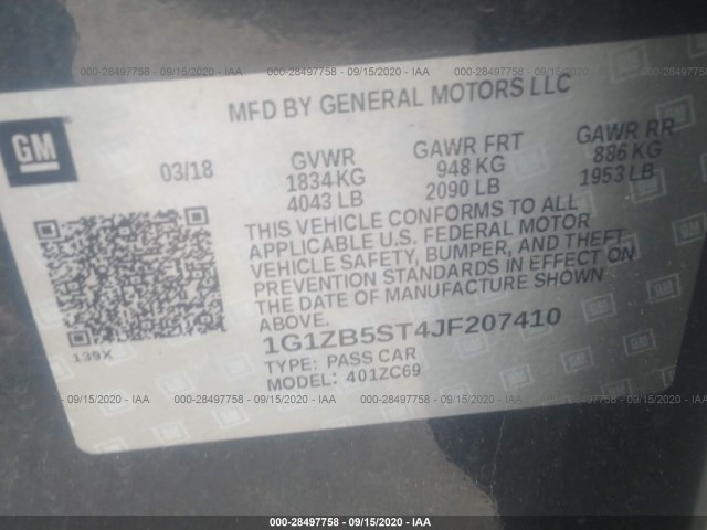 Photo 8 VIN: 1G1ZB5ST4JF207410 - CHEVROLET MALIBU 