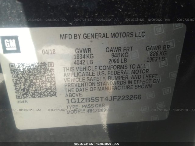 Photo 8 VIN: 1G1ZB5ST4JF223266 - CHEVROLET MALIBU 