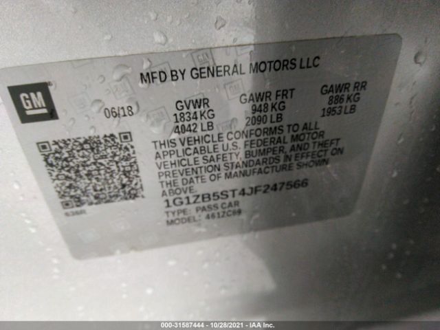 Photo 8 VIN: 1G1ZB5ST4JF247566 - CHEVROLET MALIBU 