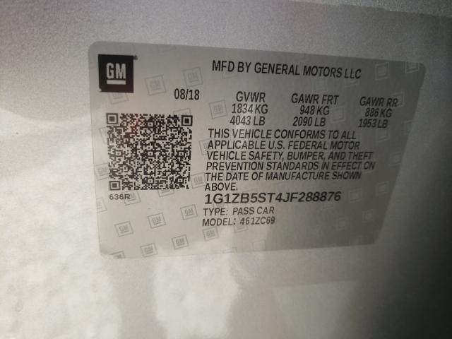 Photo 9 VIN: 1G1ZB5ST4JF288876 - CHEVROLET MALIBU LS 