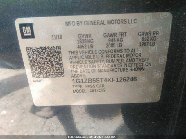 Photo 8 VIN: 1G1ZB5ST4KF126246 - CHEVROLET MALIBU 