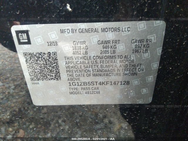 Photo 8 VIN: 1G1ZB5ST4KF147128 - CHEVROLET MALIBU 