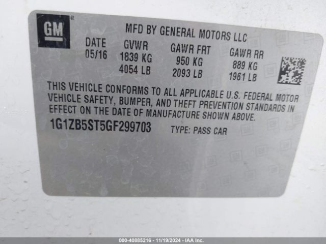 Photo 8 VIN: 1G1ZB5ST5GF299703 - CHEVROLET MALIBU 