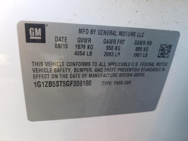 Photo 9 VIN: 1G1ZB5ST5GF359186 - CHEVROLET MALIBU LS 