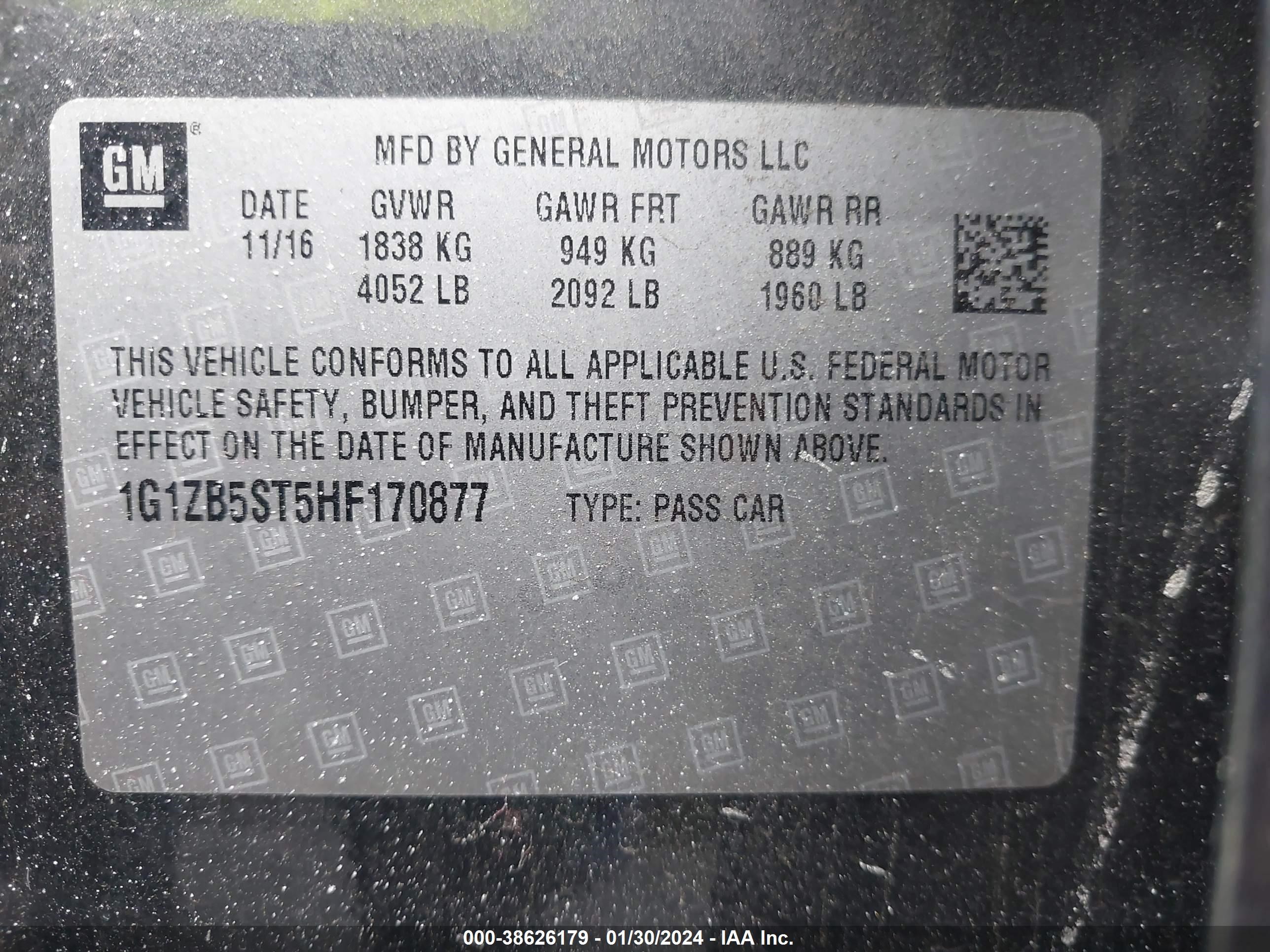 Photo 8 VIN: 1G1ZB5ST5HF170877 - CHEVROLET MALIBU 