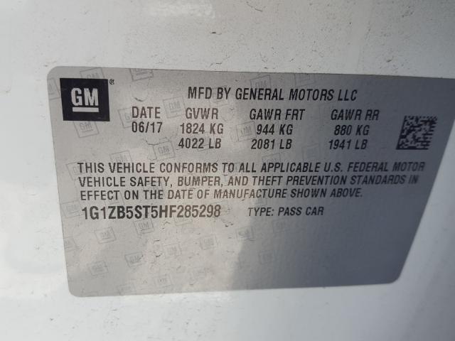 Photo 9 VIN: 1G1ZB5ST5HF285298 - CHEVROLET MALIBU LS 