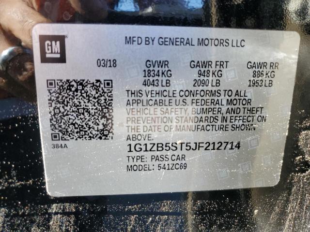 Photo 11 VIN: 1G1ZB5ST5JF212714 - CHEVROLET MALIBU 