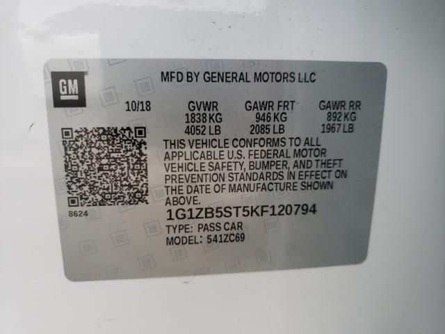 Photo 9 VIN: 1G1ZB5ST5KF120794 - CHEVROLET MALIBU LS 