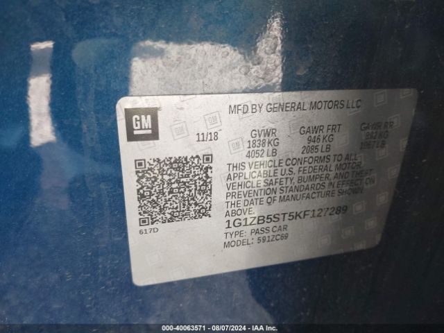 Photo 8 VIN: 1G1ZB5ST5KF127289 - CHEVROLET MALIBU 