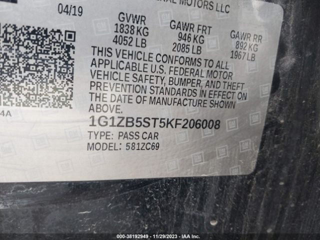 Photo 8 VIN: 1G1ZB5ST5KF206008 - CHEVROLET MALIBU 