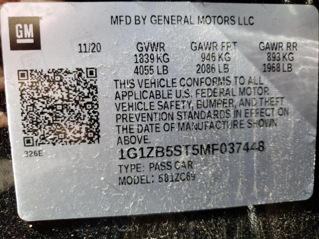 Photo 9 VIN: 1G1ZB5ST5MF037448 - CHEVROLET MALIBU LS 