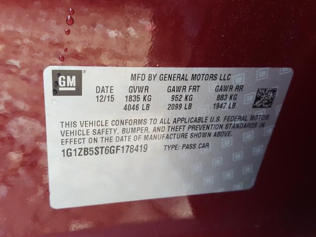 Photo 9 VIN: 1G1ZB5ST6GF178419 - CHEVROLET MALIBU LS 