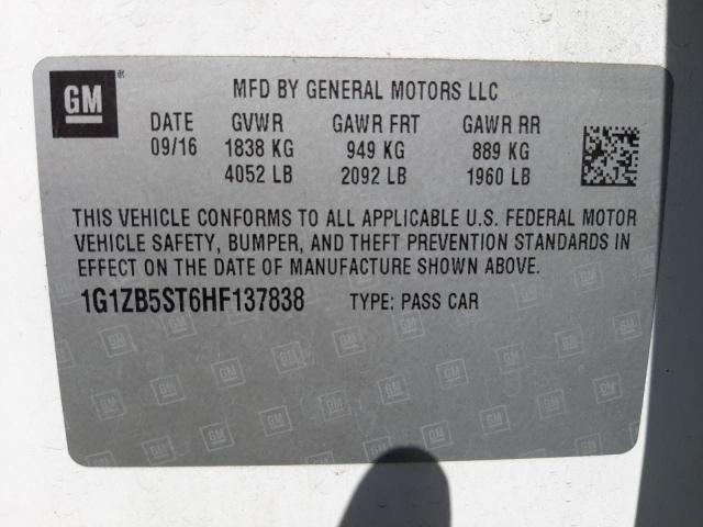 Photo 9 VIN: 1G1ZB5ST6HF137838 - CHEVROLET MALIBU LS 