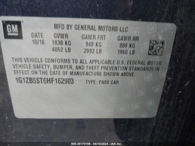 Photo 8 VIN: 1G1ZB5ST6HF162903 - CHEVROLET MALIBU 