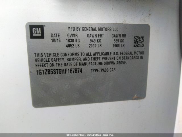 Photo 8 VIN: 1G1ZB5ST6HF167874 - CHEVROLET MALIBU 