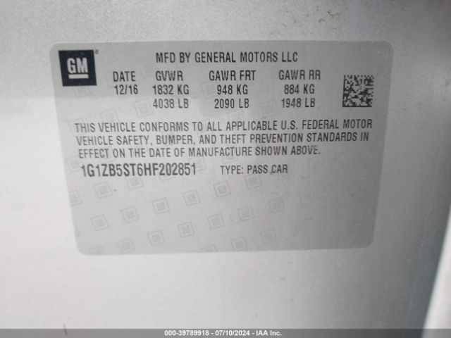 Photo 8 VIN: 1G1ZB5ST6HF202851 - CHEVROLET MALIBU 