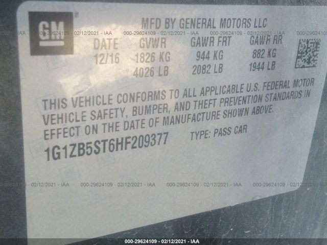 Photo 8 VIN: 1G1ZB5ST6HF209377 - CHEVROLET MALIBU 