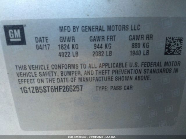 Photo 8 VIN: 1G1ZB5ST6HF266257 - CHEVROLET MALIBU 