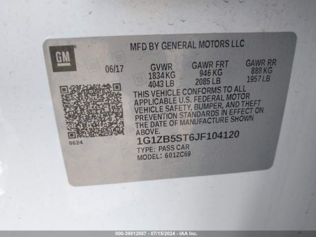 Photo 8 VIN: 1G1ZB5ST6JF104120 - CHEVROLET MALIBU 