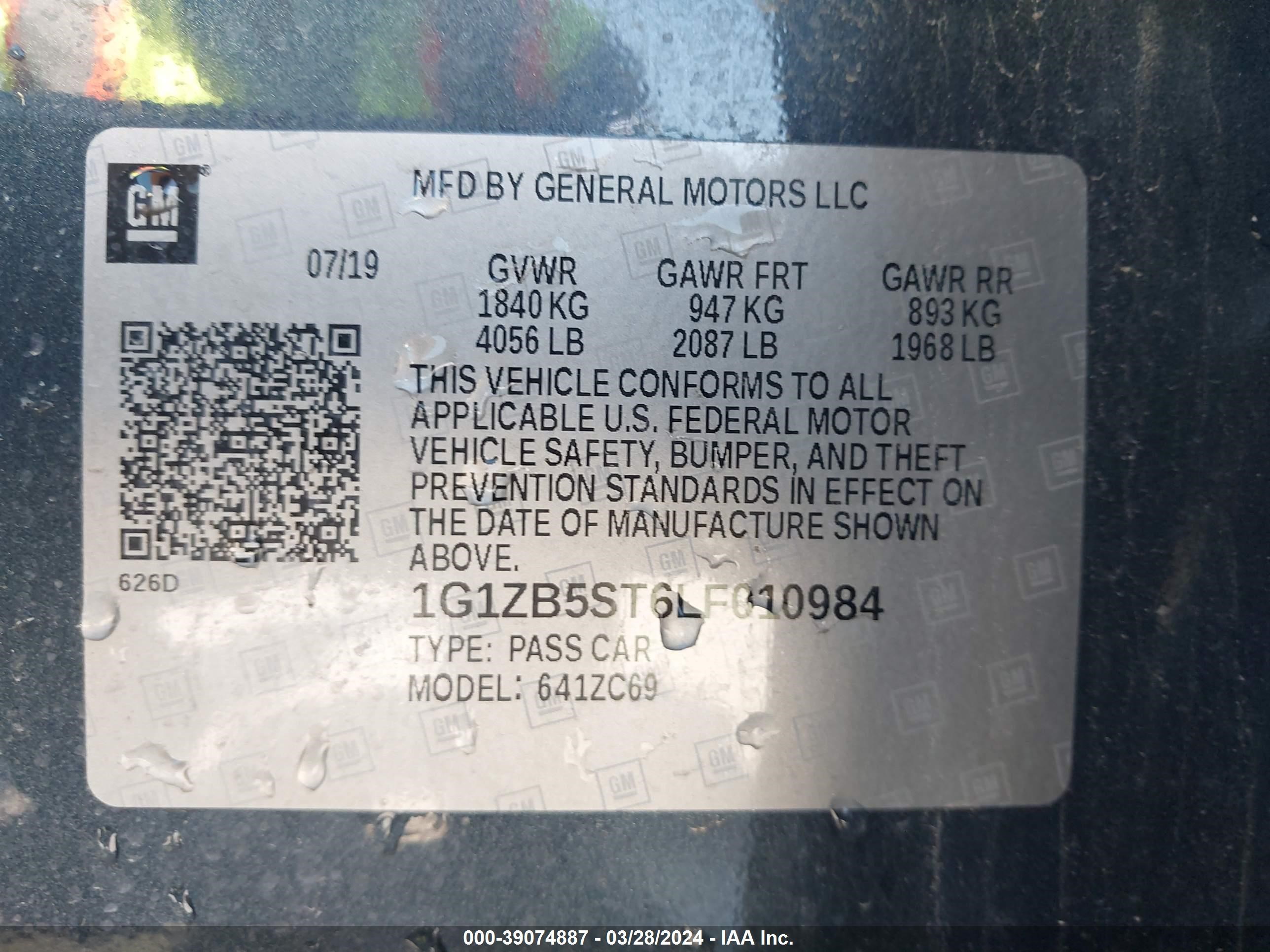 Photo 8 VIN: 1G1ZB5ST6LF010984 - CHEVROLET MALIBU 