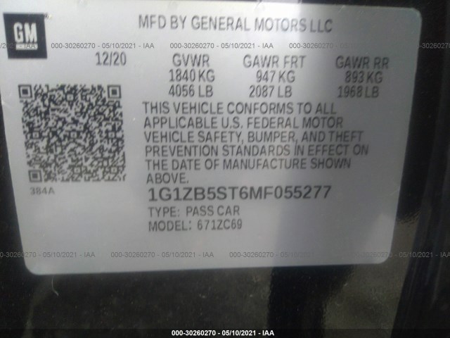 Photo 8 VIN: 1G1ZB5ST6MF055277 - CHEVROLET MALIBU 