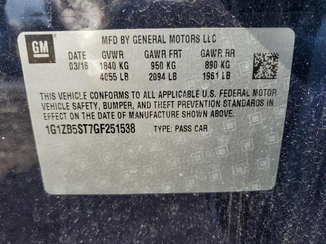 Photo 11 VIN: 1G1ZB5ST7GF251538 - CHEVROLET MALIBU LS 