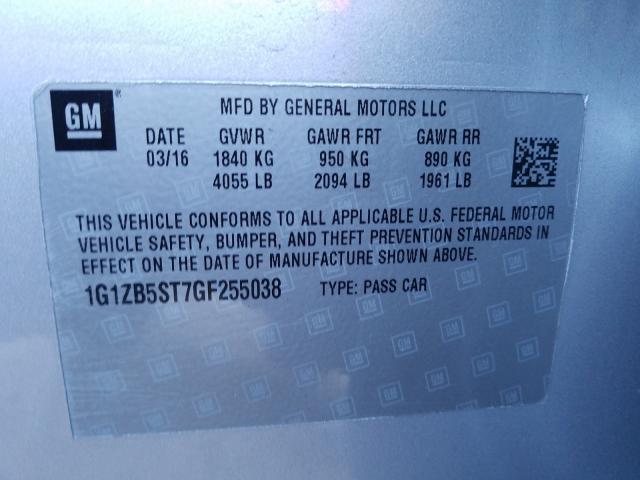 Photo 9 VIN: 1G1ZB5ST7GF255038 - CHEVROLET MALIBU LS 