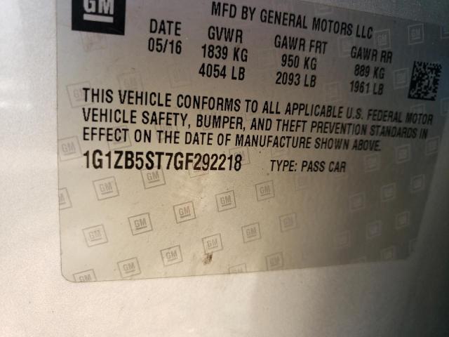 Photo 11 VIN: 1G1ZB5ST7GF292218 - CHEVROLET MALIBU LS 