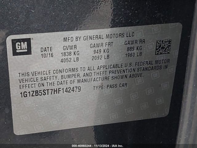 Photo 8 VIN: 1G1ZB5ST7HF142479 - CHEVROLET MALIBU 