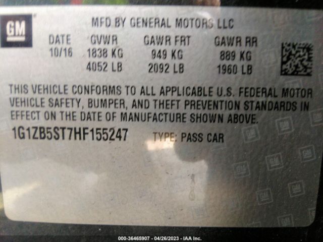 Photo 8 VIN: 1G1ZB5ST7HF155247 - CHEVROLET MALIBU 