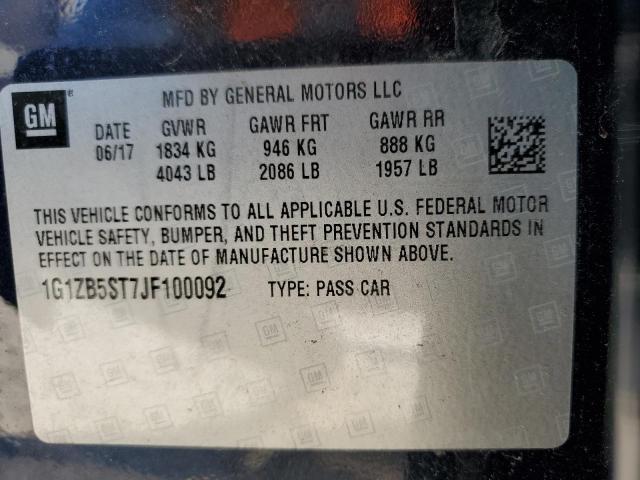 Photo 13 VIN: 1G1ZB5ST7JF100092 - CHEVROLET MALIBU LS 